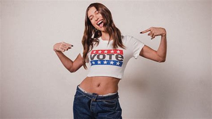 Hailey Bieber Rocks ‘Vote’ Crop Top For New Levi’s Campaign Ahead Of Midterm Elections: Photos