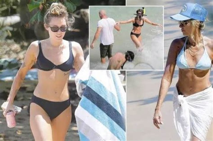 Tish Cyrus Rocks Blue Bikini On Beach With Husband Dominic Purcell – Hollywood Life